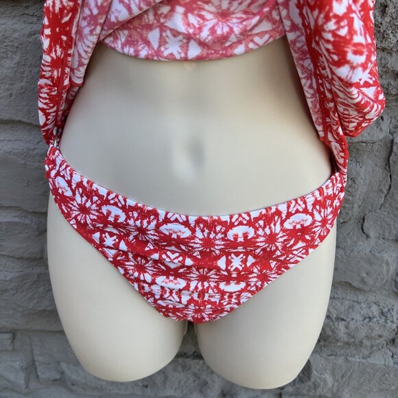 Converse One Star Orange Two Piece Swim Suit Bikini Set Strapless Ring Medium M - Picture 4 of 9